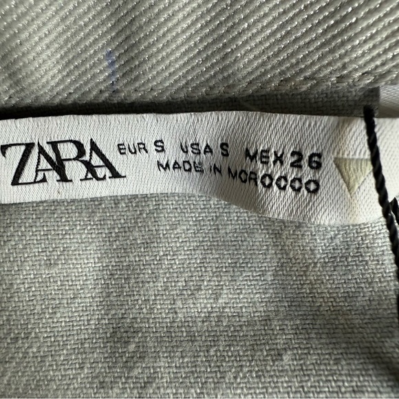 Zara Womens Light Blue Jean  Metallic Shimmer Button Front Romper Size S - Picture 11 of 14